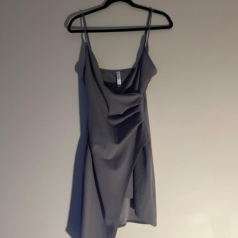 Elegant Gray Mendocino Women's Wrap Dress